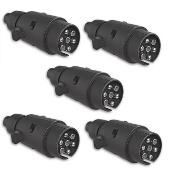 5x KFZ Stecker 7-polig PVC für PKW Anhänger Anhängerstecker